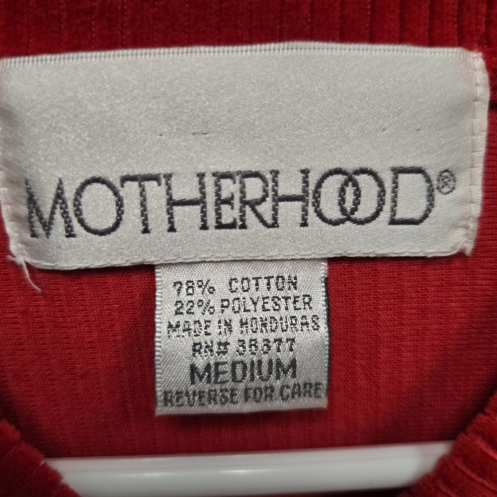 MOTHERHOOD Red Corduroy V Neck Long Sleeve Tunic Top Women's Medium - Picture 2 of 9